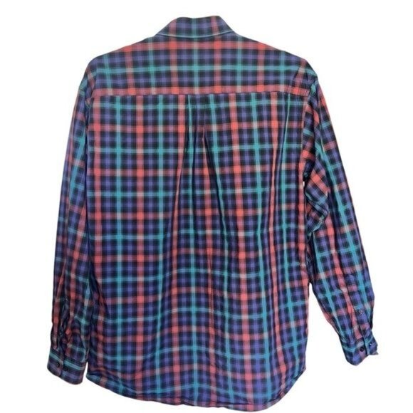 Cinch Mens Long Sleeve Button-Down Plaid Shirt Multicolor Size L 100% Cotton - Picture 2 of 7